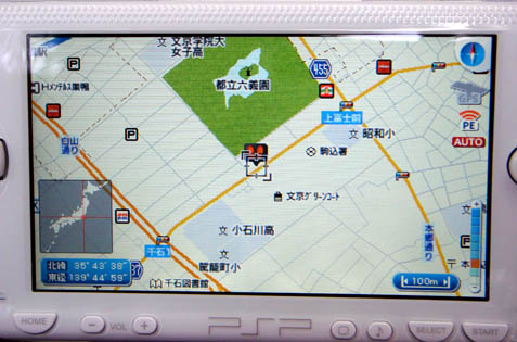 PSPでみんなの地図2を使用している画面